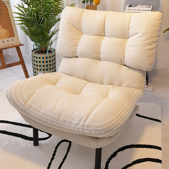 Chaise d'accent rectangulaire en tissu technique minimaliste moderne avec dossier pour salon 