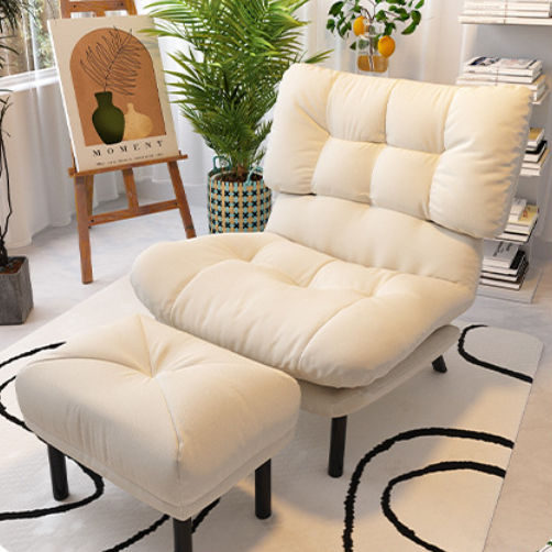 Chaise d'accent rectangulaire en tissu technique minimaliste moderne avec dossier pour salon 