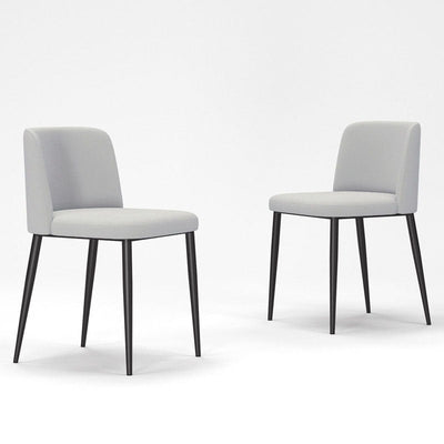 Contemporary Scandinavian Fabric Faux Leather Carbon Steel Curved Dining Chair With Backrest For Dining Room