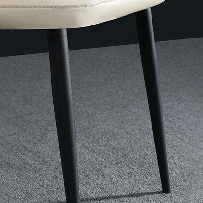 Contemporary Scandinavian Fabric Faux Leather Carbon Steel Curved Dining Chair With Backrest For Dining Room