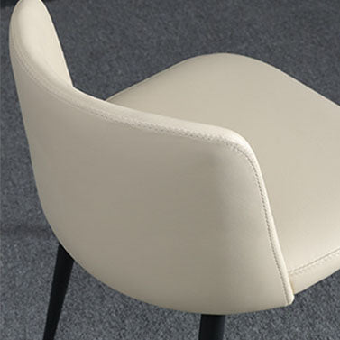 Contemporary Scandinavian Fabric Faux Leather Carbon Steel Curved Dining Chair With Backrest For Dining Room