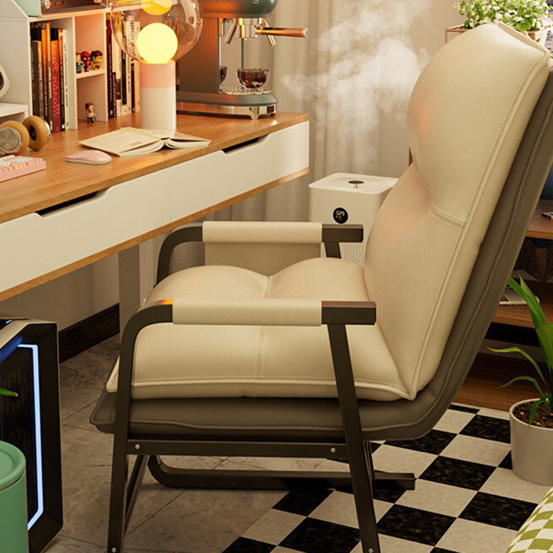 Modern Minimalist Tech Fabric Metal Rectangular Accent Chair With Adjustable Backrest & Armrests For Living Room