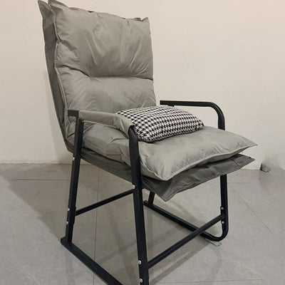 Modern Minimalist Tech Fabric Metal Trapezoid Desk Chair With Backrest Armrest For Home Office