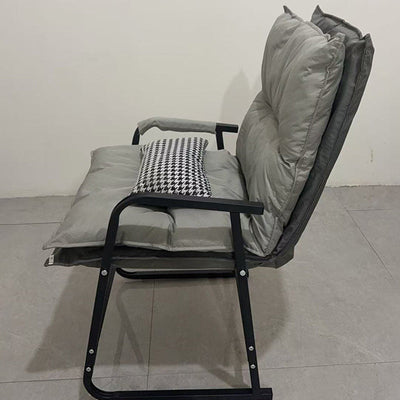 Modern Minimalist Tech Fabric Metal Trapezoid Desk Chair With Backrest Armrest For Home Office