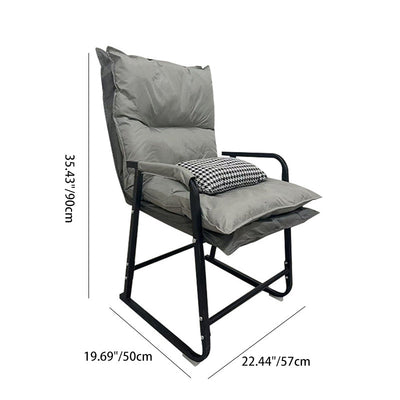 Modern Minimalist Tech Fabric Metal Trapezoid Desk Chair With Backrest Armrest For Home Office