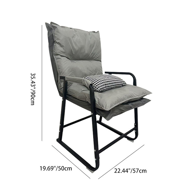 Modern Minimalist Tech Fabric Metal Trapezoid Desk Chair With Backrest Armrest For Home Office