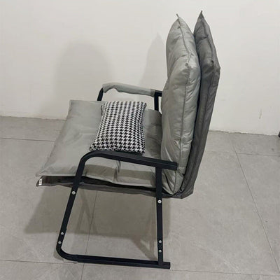 Modern Minimalist Tech Fabric Metal Trapezoid Desk Chair With Backrest Armrest For Home Office