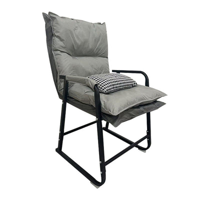 Modern Minimalist Tech Fabric Metal Trapezoid Desk Chair With Backrest Armrest For Home Office