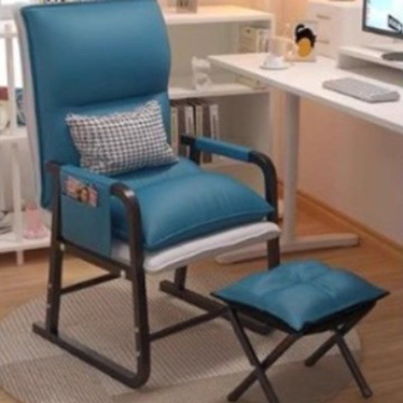 Modern Minimalist Tech Fabric Metal Trapezoid Desk Chair With Backrest Armrest For Home Office