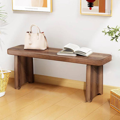 Traditional Vintage Solid Wood Rectangular Long Shoe Bench For Living Room