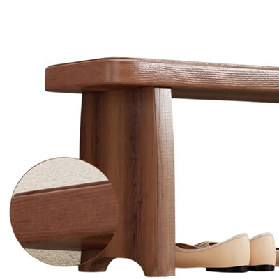 Traditional Vintage Solid Wood Rectangular Long Shoe Bench For Living Room