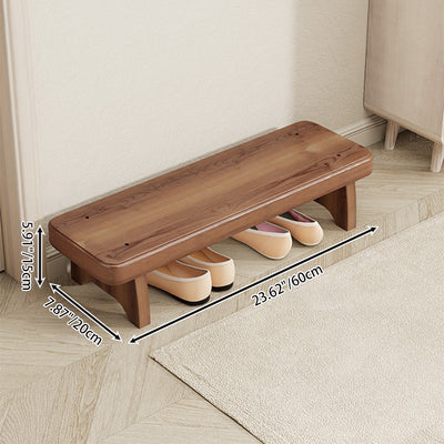 Traditional Vintage Solid Wood Rectangular Long Shoe Bench For Living Room
