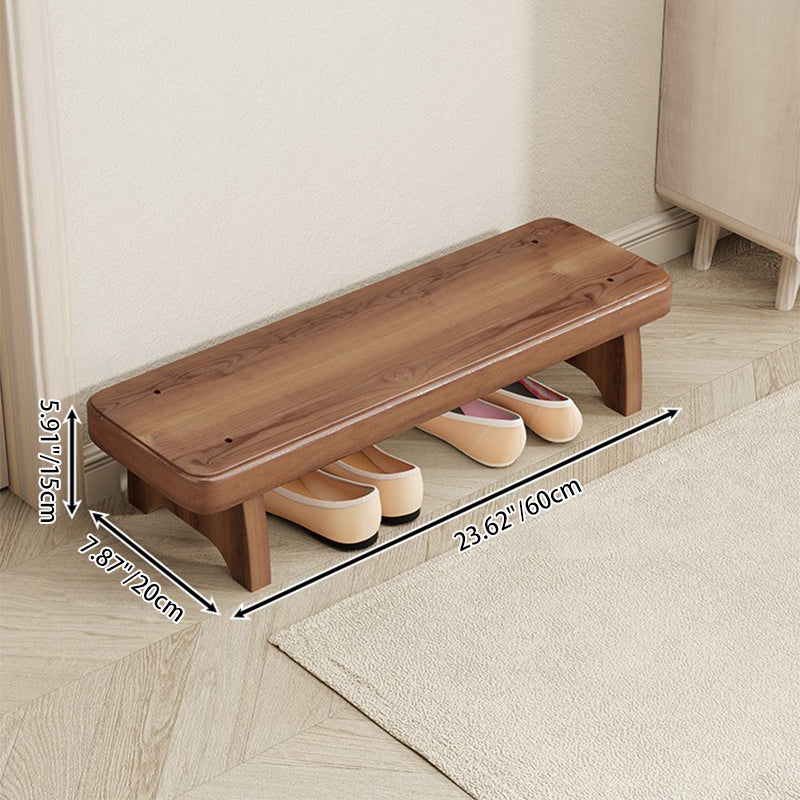 Traditional Vintage Solid Wood Rectangular Long Shoe Bench For Living Room