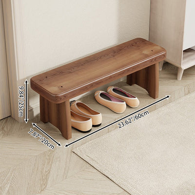 Traditional Vintage Solid Wood Rectangular Long Shoe Bench For Living Room