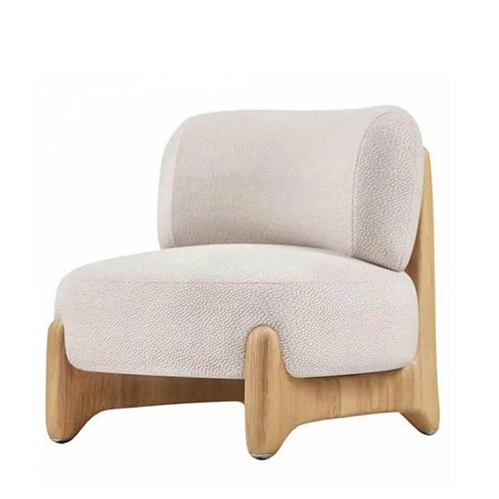 Contemporary Scandinavian Sherpa Fabric Velvet Solid Wood Curved Square Accent Chair With Backrest For Living Room