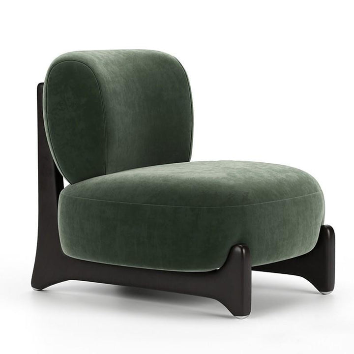 Contemporary Scandinavian Sherpa Fabric Velvet Solid Wood Curved Square Accent Chair With Backrest For Living Room