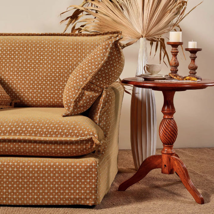 Chaise d'appoint en bois de bouleau pivotante à motif étoilé – Canapé rétro français pour salon ou bureau 