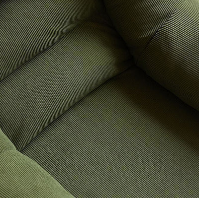 Modern Minimalist Corduroy PP Cotton U-Shaped Rounded Square Accent Chair With Backrest Armrest For Living Room