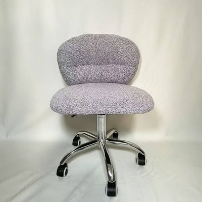 Modern Minimalist Cotton Velvet Metal Rounded Desk Chair With Backrest For Home Office