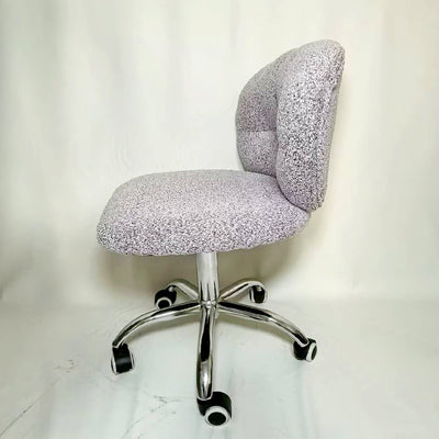 Modern Minimalist Cotton Velvet Metal Rounded Desk Chair With Backrest For Home Office