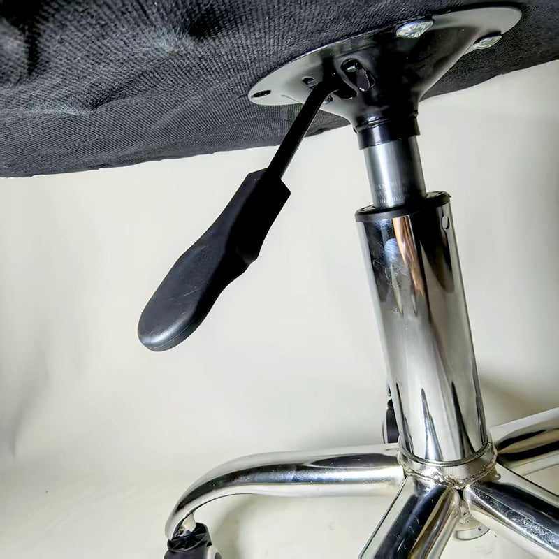 Modern Minimalist Cotton Velvet Metal Rounded Desk Chair With Backrest For Home Office