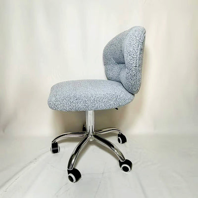 Modern Minimalist Cotton Velvet Metal Rounded Desk Chair With Backrest For Home Office