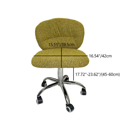 Modern Minimalist Cotton Velvet Metal Rounded Desk Chair With Backrest For Home Office