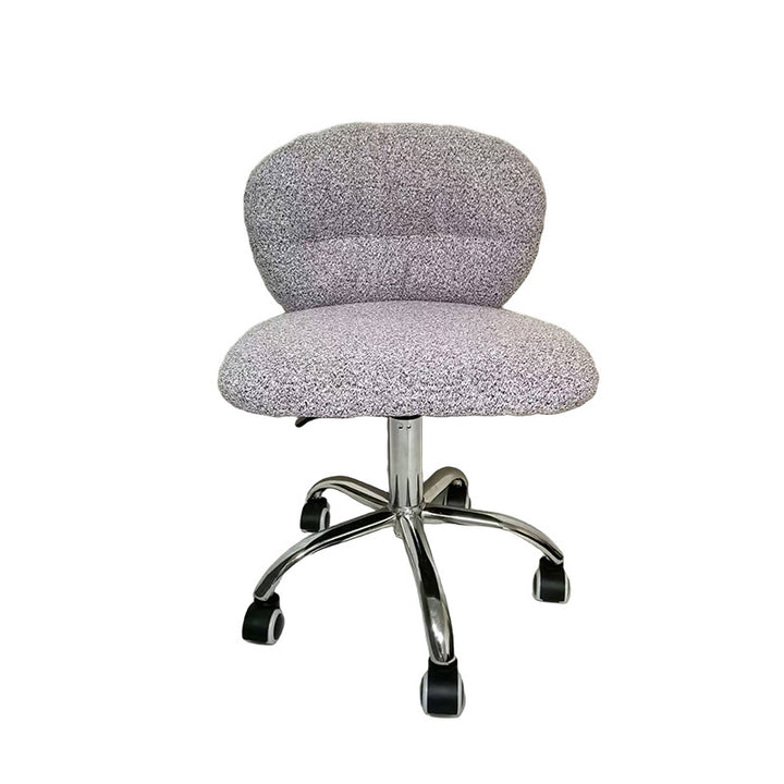 Chaise de bureau ronde moderne minimaliste en coton velours, bois et acier inoxydable avec dossier pour bureau à domicile 