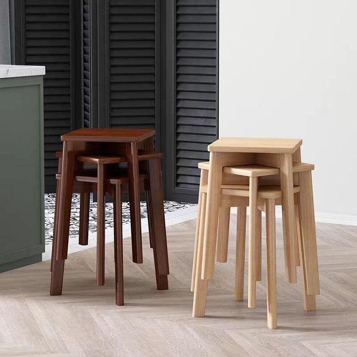 Chaise carrée en bois massif chinois traditionnel pour salon 