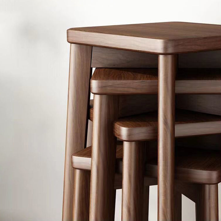 Chaise carrée en bois massif chinois traditionnel pour salon 