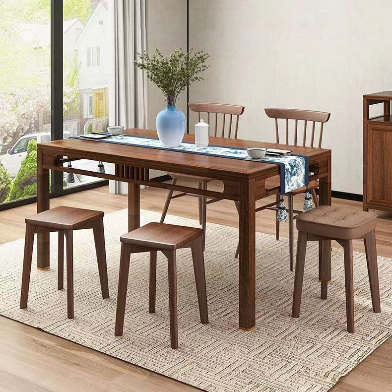 Traditional Chinese Solid Wood Square Chair For Living Room