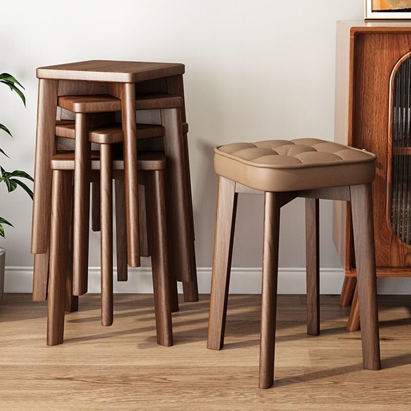 Traditional Chinese Solid Wood Square Chair For Living Room