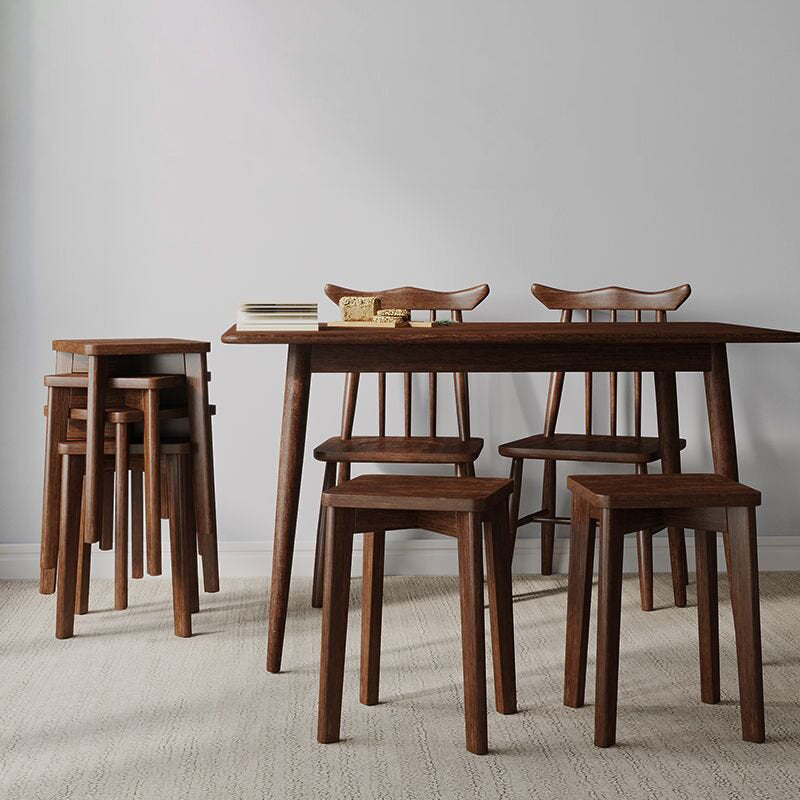Chaise carrée en bois massif chinois traditionnel pour salon 