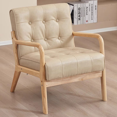 Contemporary Scandinavian Oil Wax Leather Solid Wood Rectangular Rounded Sofa 1/2/3-Seater For Living Room