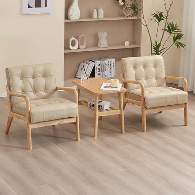Contemporary Scandinavian Oil Wax Leather Solid Wood Rectangular Rounded Sofa 1/2/3-Seater For Living Room