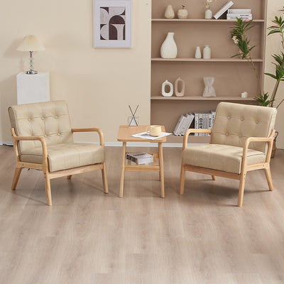 Contemporary Scandinavian Oil Wax Leather Solid Wood Rectangular Rounded Sofa 1/2/3-Seater For Living Room