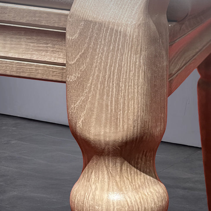 Chaise de salle à manger ovale trapézoïdale rembourrée en rotin vintage traditionnel et bois massif avec dossier pour salle à manger 