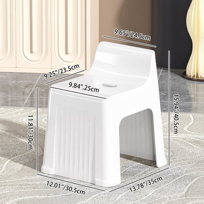 Modern Minimalist Plastic Curved Square Low Stool With Backrest For Living Room