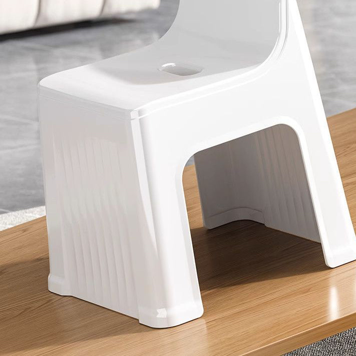 Modern Minimalist Plastic Curved Square Low Stool With Backrest For Living Room