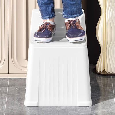 Modern Minimalist Plastic Curved Square Low Stool With Backrest For Living Room