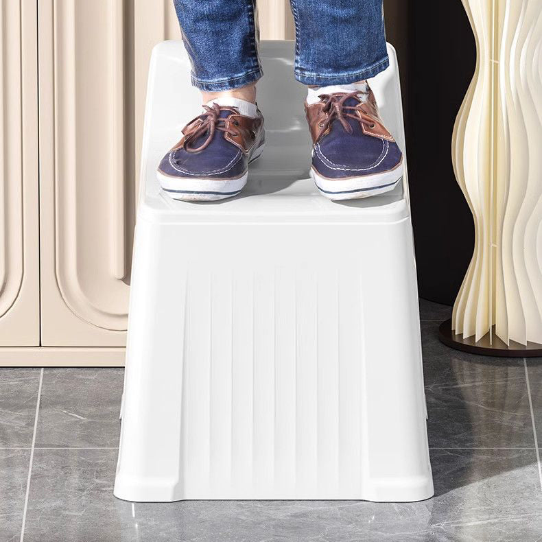 Modern Minimalist Plastic Curved Square Low Stool With Backrest For Living Room