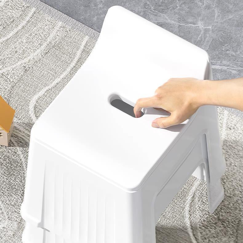 Modern Minimalist Plastic Curved Square Low Stool With Backrest For Living Room