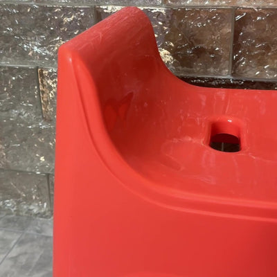 Modern Minimalist Plastic Curved Square Low Stool With Backrest For Living Room