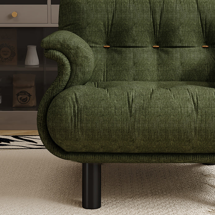 Traditional French Sherpa Fleece Snow Velvet Solid Wood S-Shaped Square Accent Chair With Backrest & Armrests For Living Room