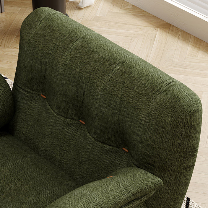 Traditional French Sherpa Fleece Snow Velvet Solid Wood S-Shaped Square Accent Chair With Backrest &amp; Armrests For Living Room