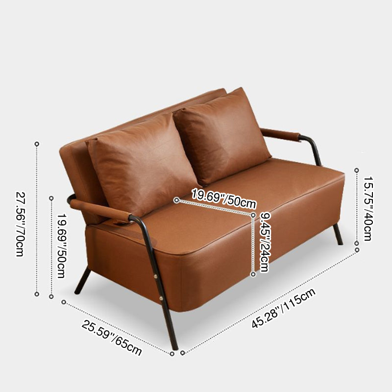 Traditional French Tech Fabric Cat Scratch Leather Metal Rectangular Curved Sofa 2-Seaters Backrest And Armrest For Living Room