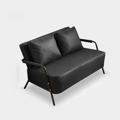Traditional French Tech Fabric Cat Scratch Leather Metal Rectangular Curved Sofa 2-Seaters Backrest And Armrest For Living Room