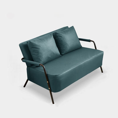 Traditional French Tech Fabric Cat Scratch Leather Metal Rectangular Curved Sofa 2-Seaters Backrest And Armrest For Living Room