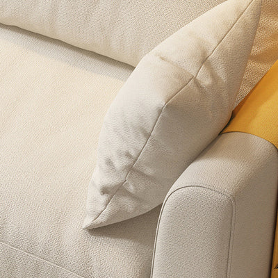 Modern Minimalist Flannel Solid Wood Rectangular Right Angle Sofa 2-Seater For Living Room