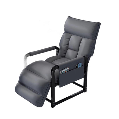 Contemporary Scandinavian Tech Fabric Metal Rounded Rectangular Accent Chair With Armrest And Backrest For Home Office